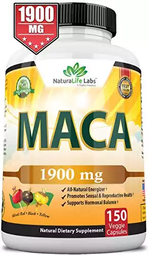 Organic Maca Root Black, Red, Yellow 1900 MG