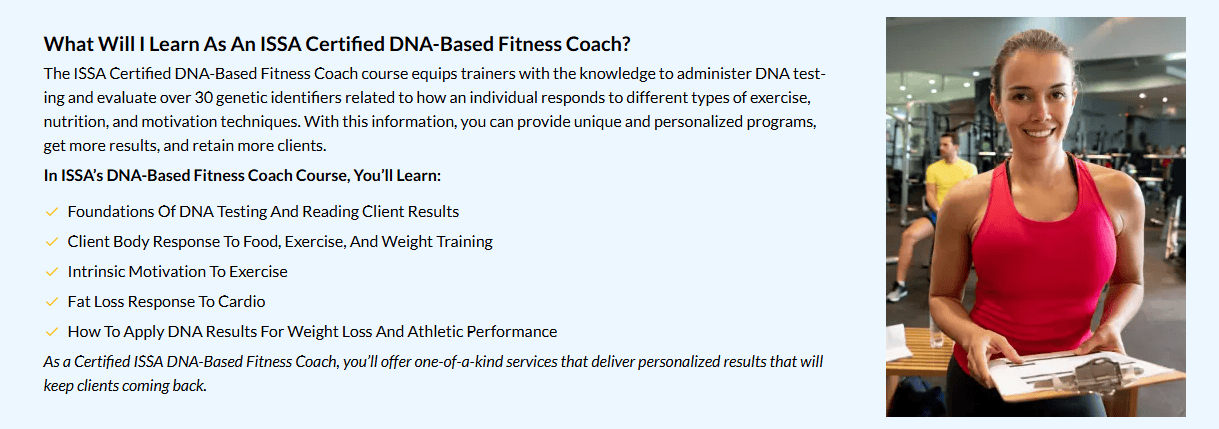ISSA DNA-Based Fitness Coach What you´ll learn