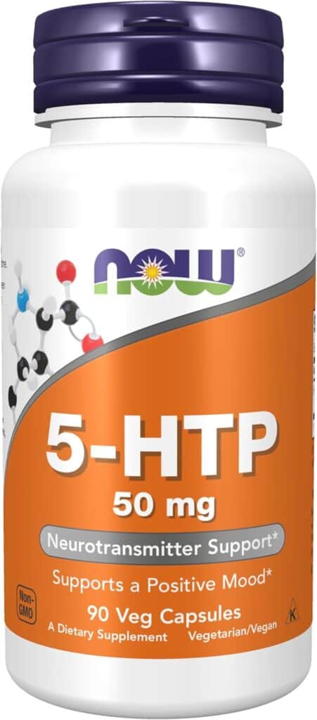 NOW Foods Supplements 5-HTP 5-hydroxytryptophan 50 mm Neurotransmitter Support 90 Veg Capsules