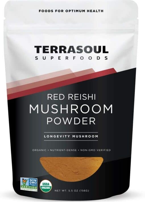 Terrasoul Superfoods Organic Reishi Mushroom Powder Extrac, 5.5 Oz, Immune Support, Stress Relief, Better Sleep, Embrace The Power of Adaptogenic Mushrooms