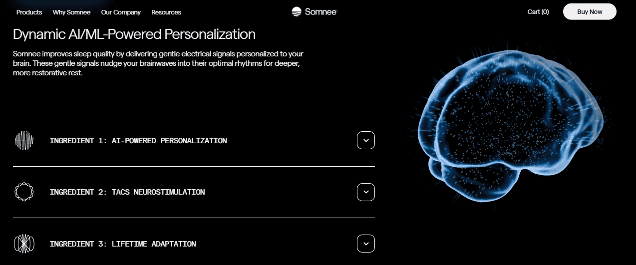 Somnee communicates with your brain
