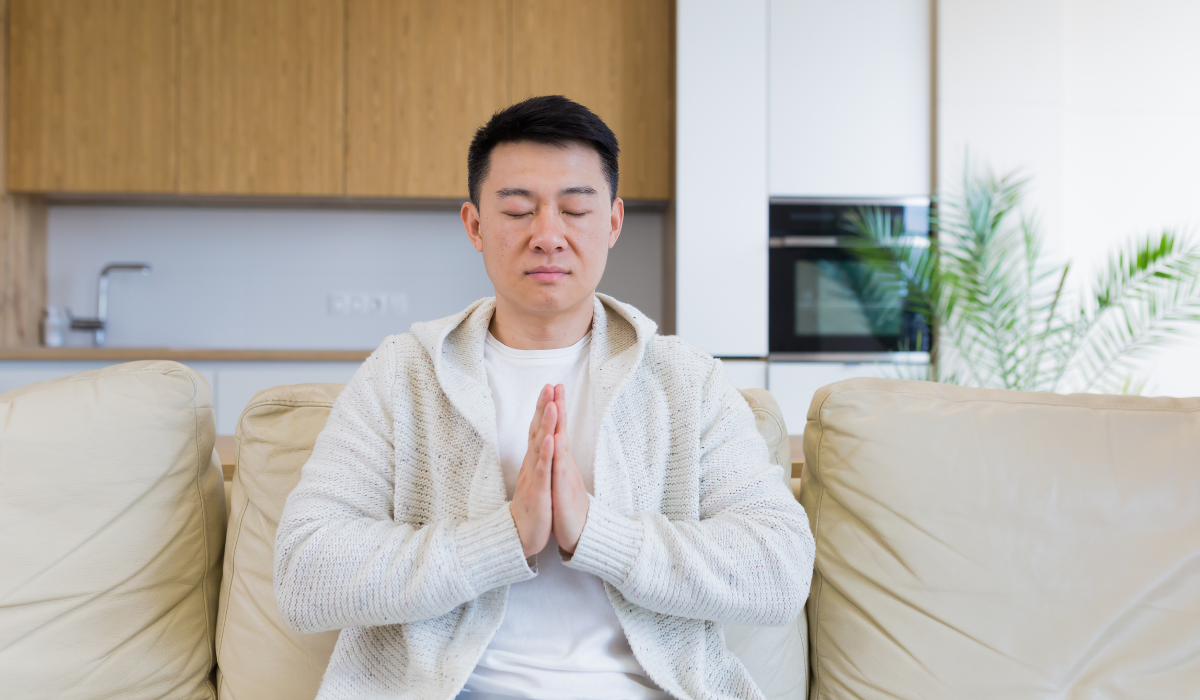 man meditating